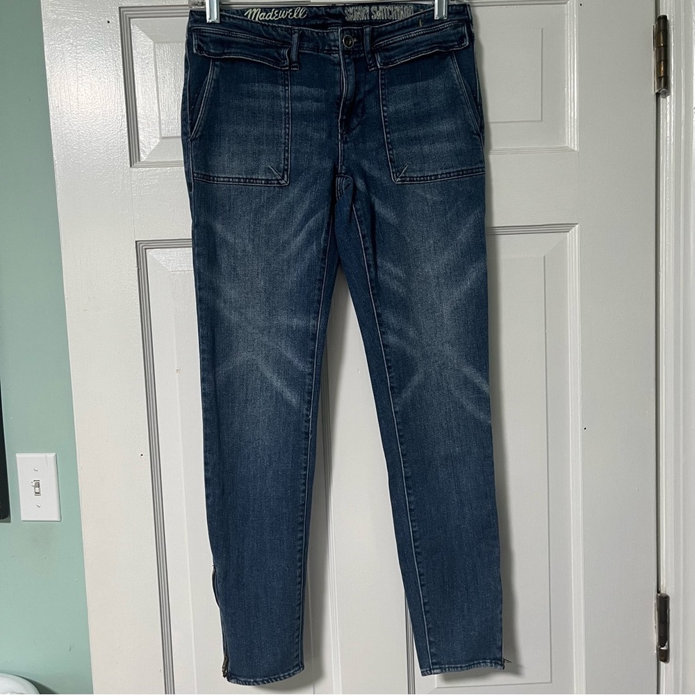Madewell Women's Dark Blue Skinny ankle zipper Jeans
